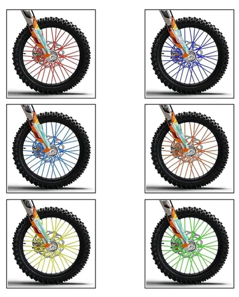 New Bikes Spoke Fluorescence Tube Clip Bicycle Wheel Rim Steel Wire Cover Motorcycle Spokes Warning Accessories