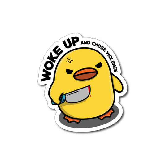 Duck with Knife Sticker / Decal - Funny Cute Meme JDM Car Laptop Bumper 4X4 Ute