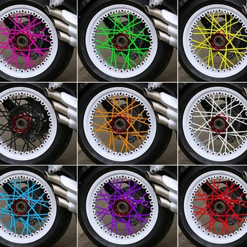 New Bikes Spoke Fluorescence Tube Clip Bicycle Wheel Rim Steel Wire Cover Motorcycle Spokes Warning Accessories